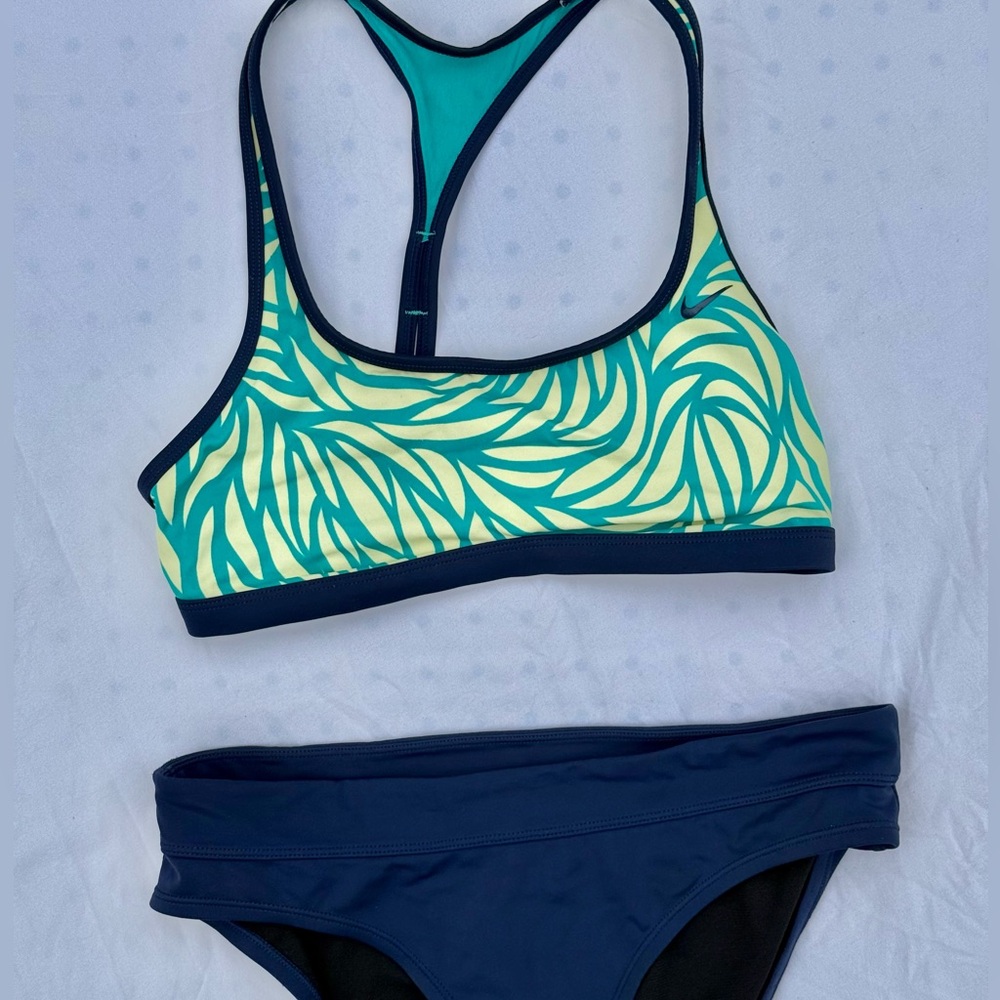 Nike Bikini Top and Bottoms Navy blue and yellow women’s